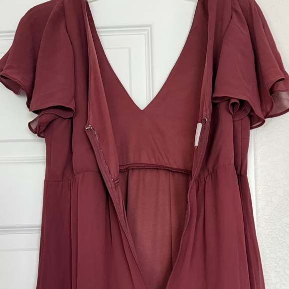 Birdie Grey Burgundy V-Neck Dress - Picture 5 of 6